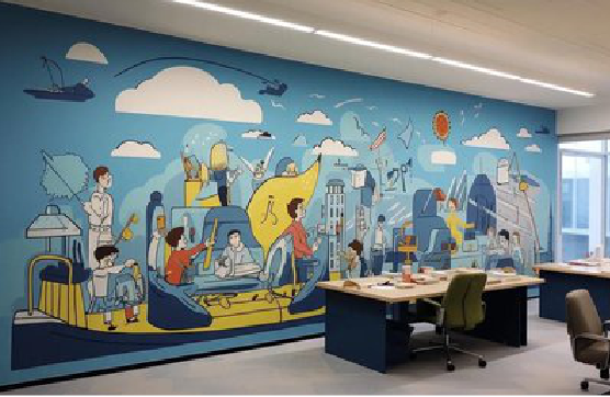 泸水办公室墙绘的特点。