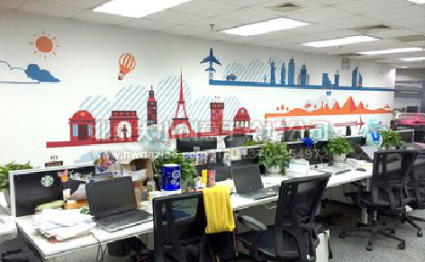 泸水教你设计办公室墙绘的方法。